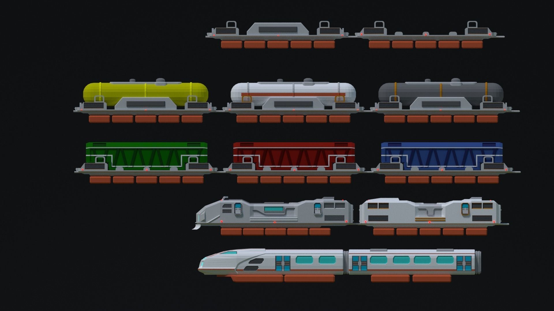Maglev train low-poly 3D model Free low-poly 3D model_3