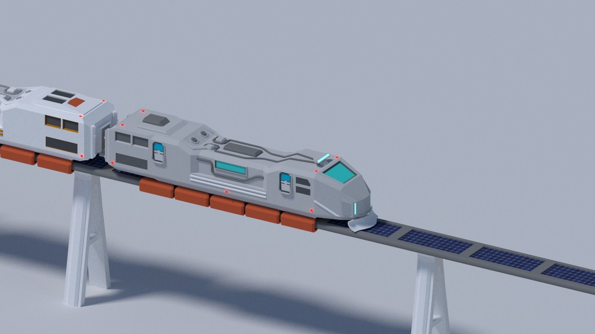 Maglev train low-poly 3D model Free low-poly 3D model_12