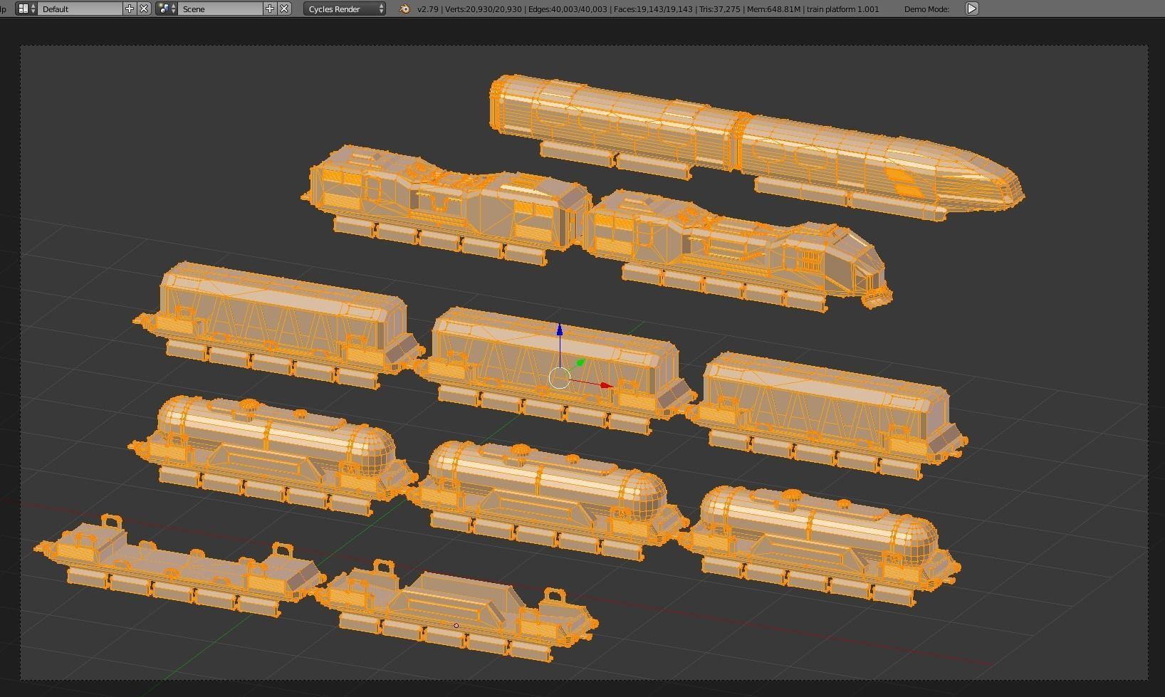 Maglev train low-poly 3D model Free low-poly 3D model_8