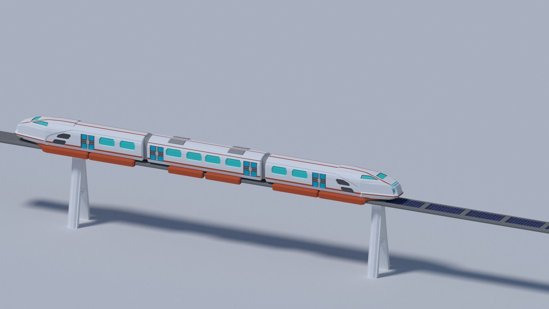Maglev train low-poly 3D model Free low-poly 3D model_9