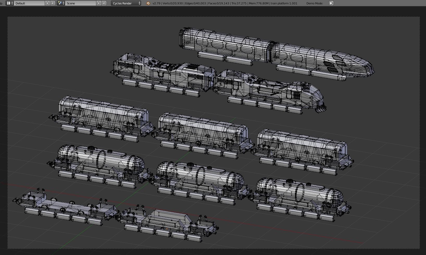 Maglev train low-poly 3D model Free low-poly 3D model_6