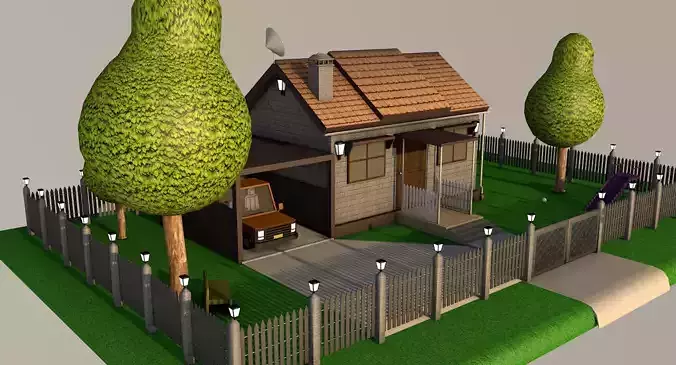 Cartoon House 3D model