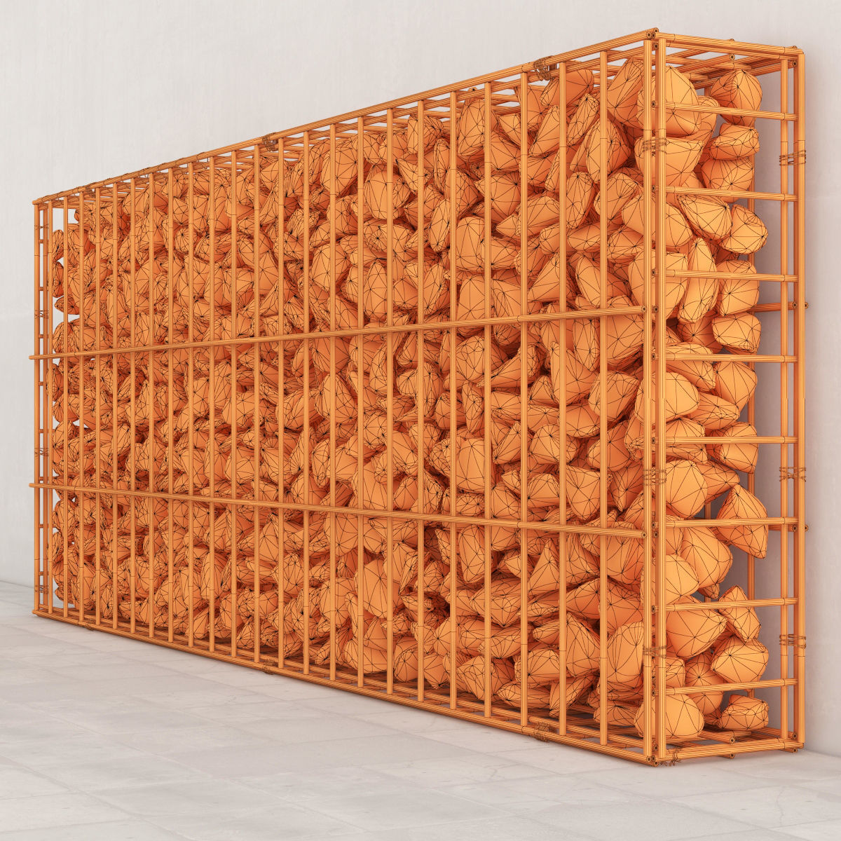 Gabion cage frame 3D model_5