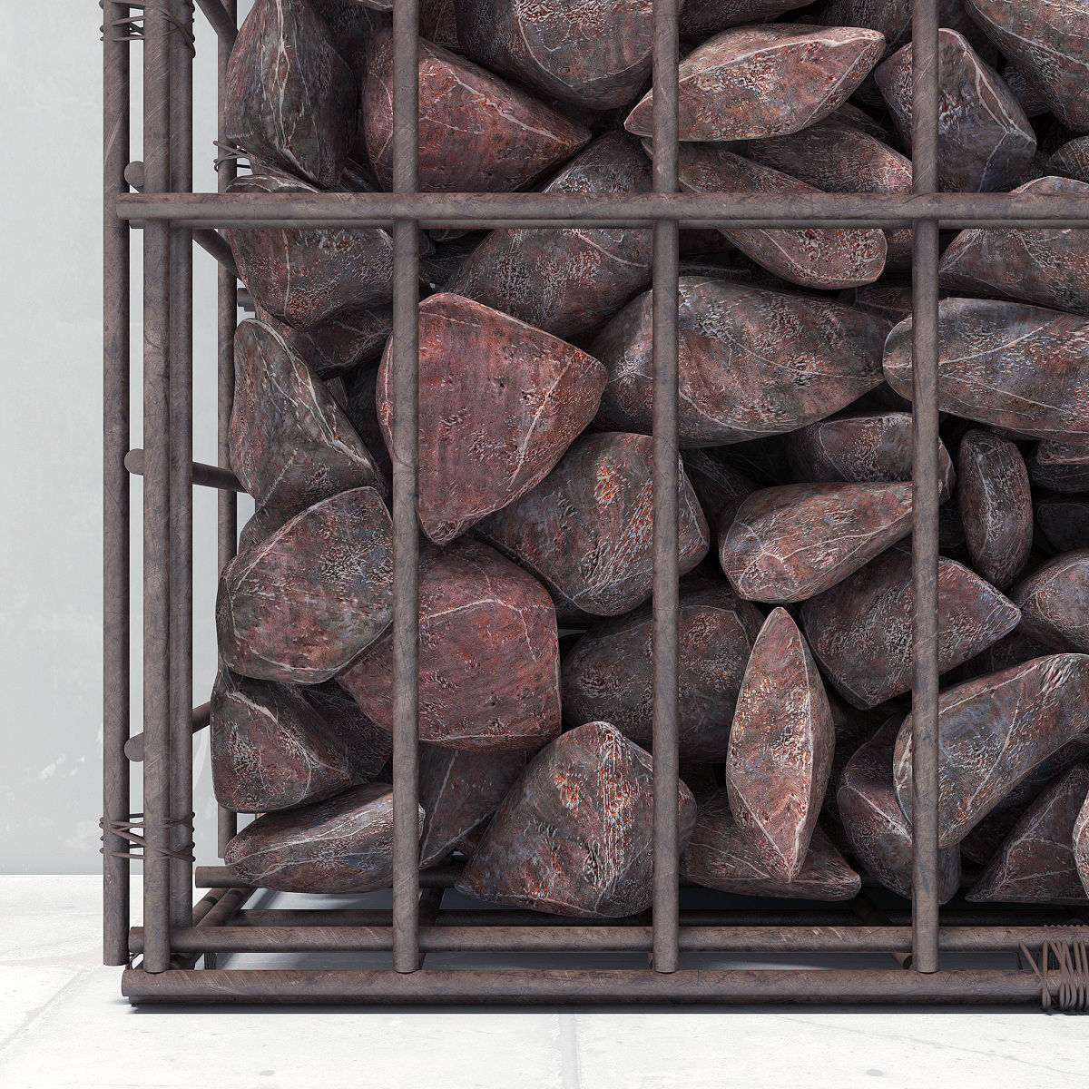 Gabion cage frame 3D model_4