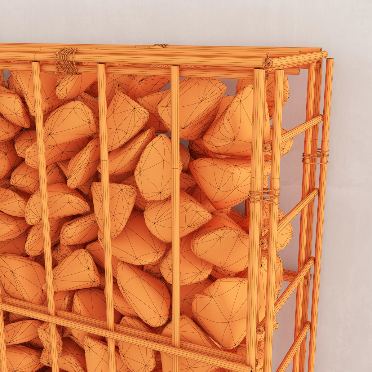 Gabion cage frame 3D model_7