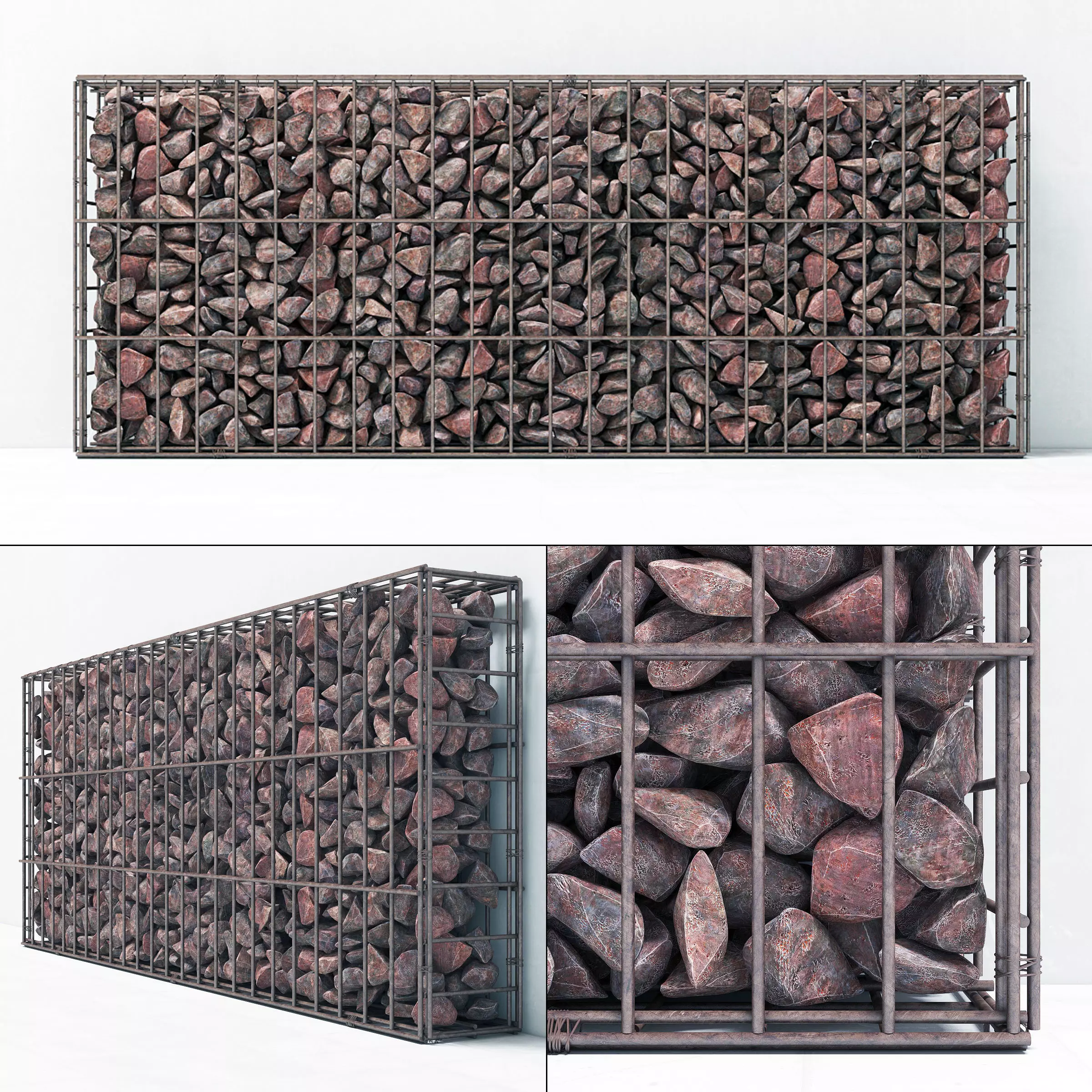 Gabion cage frame 3D model_0