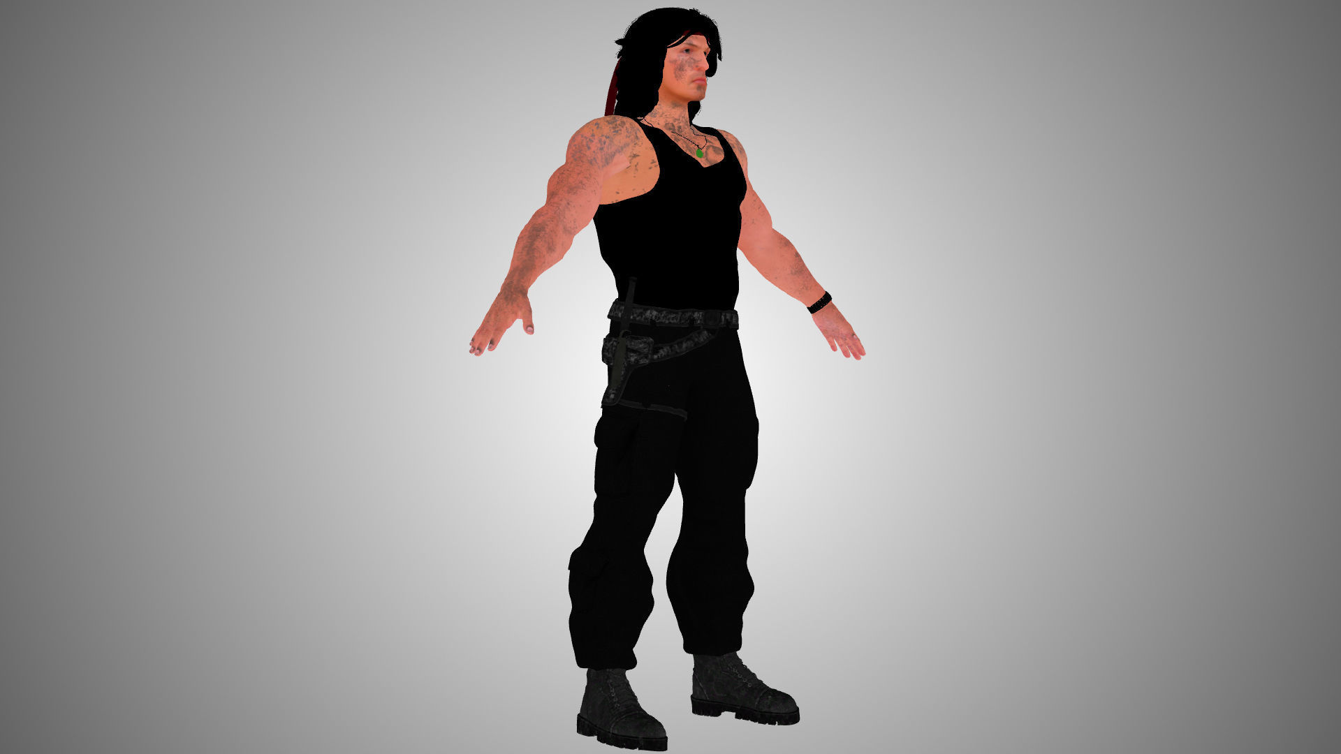 John Rambo - Sylvester Stallone 3D model_4