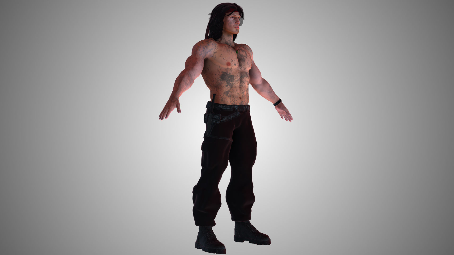 John Rambo - Sylvester Stallone 3D model_6