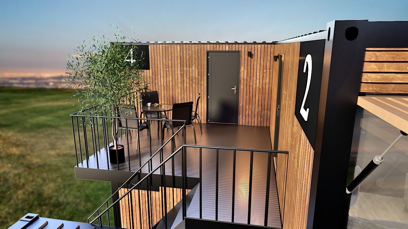 container hotel 3d model Low-poly 3D model_10