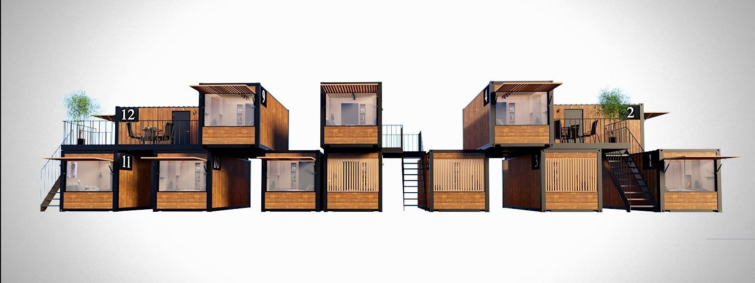 container hotel 3d model Low-poly 3D model_9