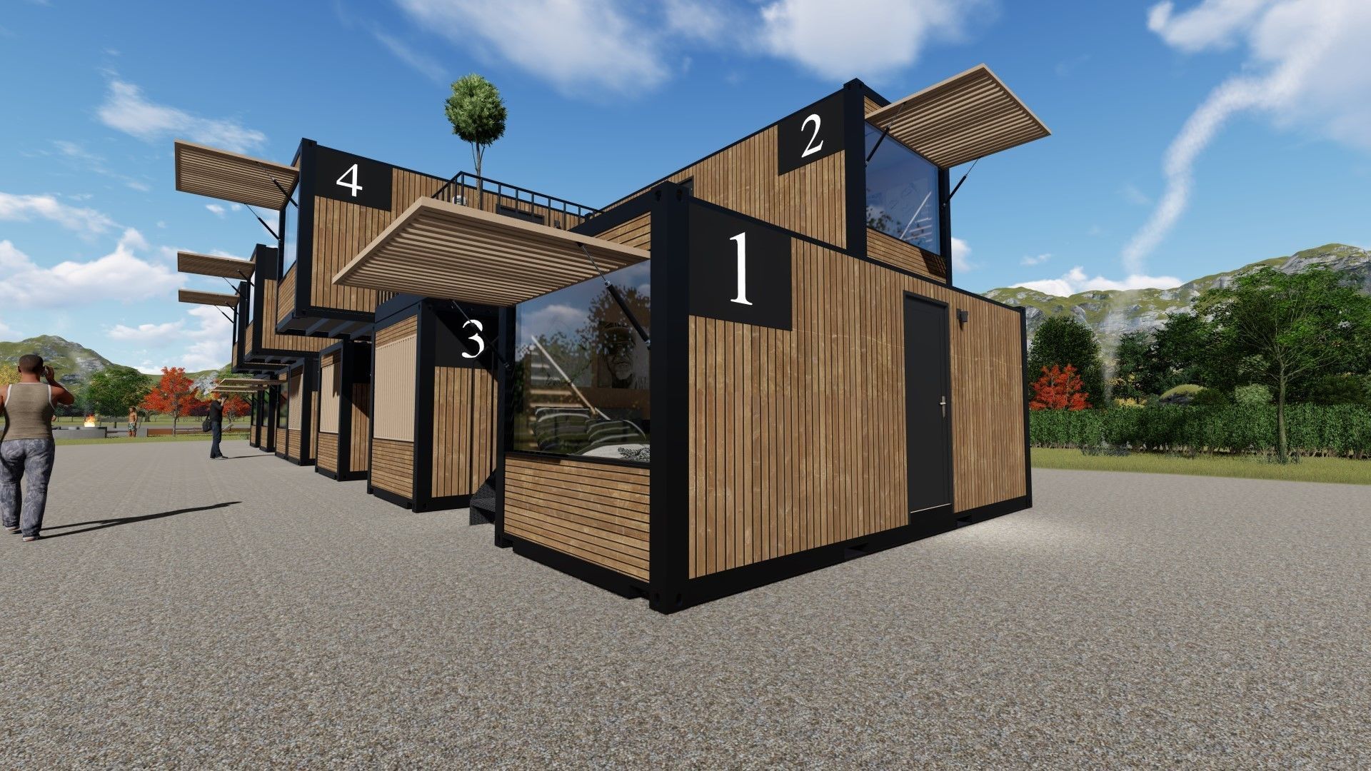 container hotel 3d model Low-poly 3D model_8