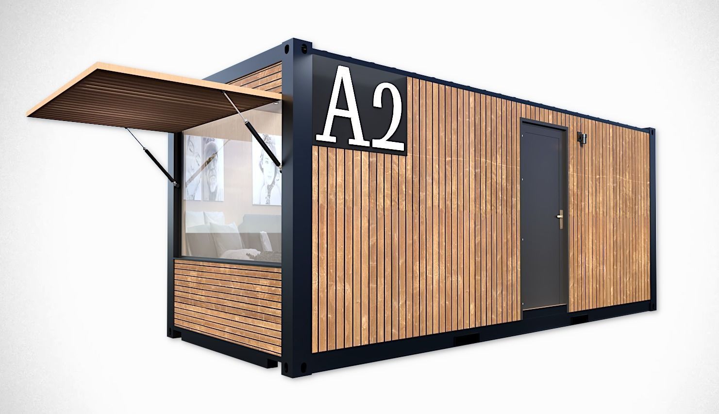 container hotel 3d model Low-poly 3D model_4