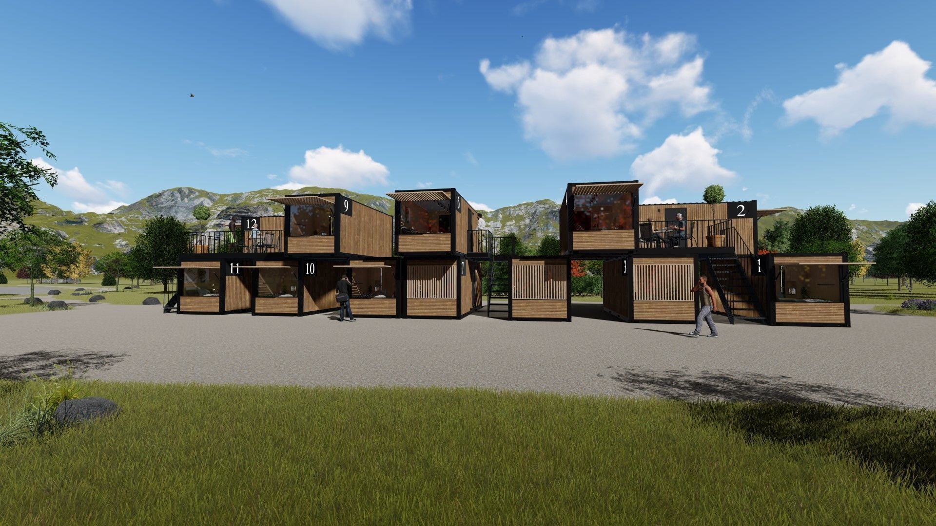 container hotel 3d model Low-poly 3D model_12