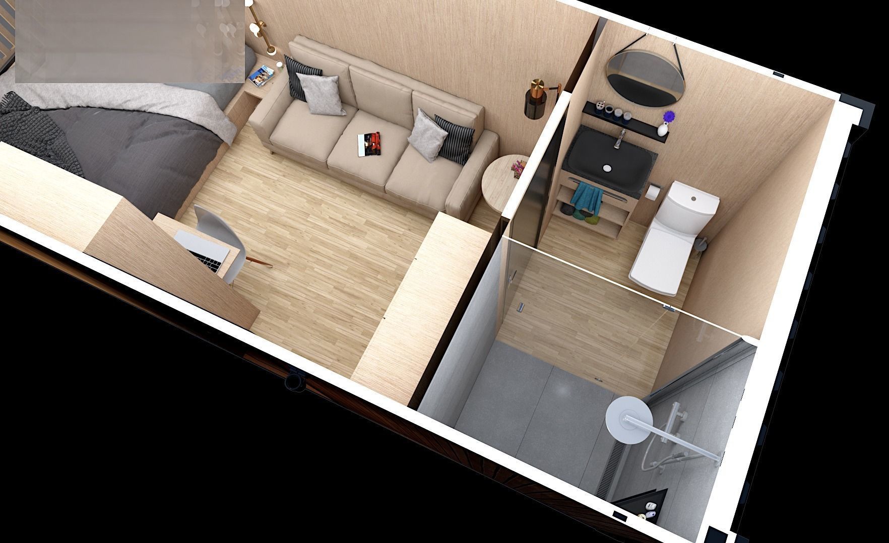 container hotel 3d model Low-poly 3D model_13