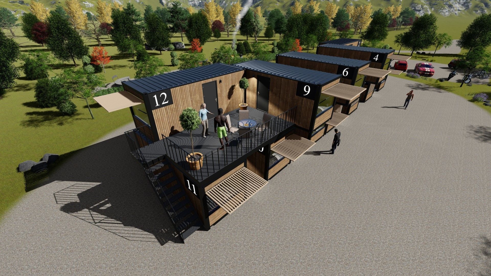 container hotel 3d model Low-poly 3D model_11