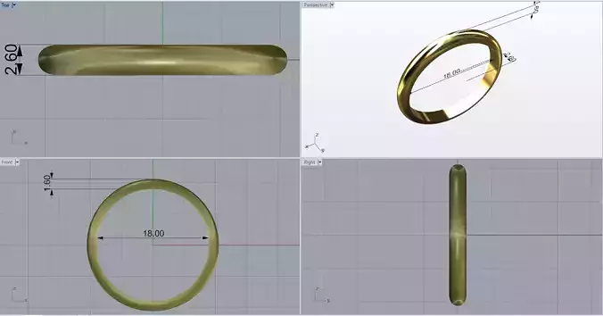 wedding plain band 3D print model