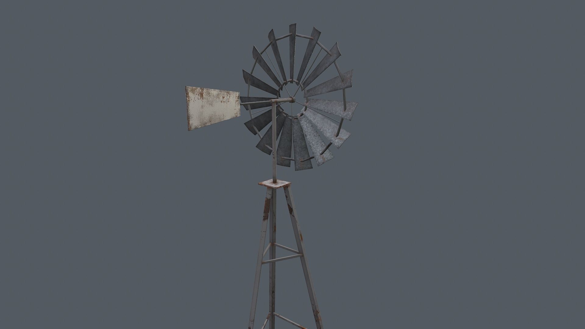 Windmill Game Ready PBR on tripod Low-poly 3D model_2
