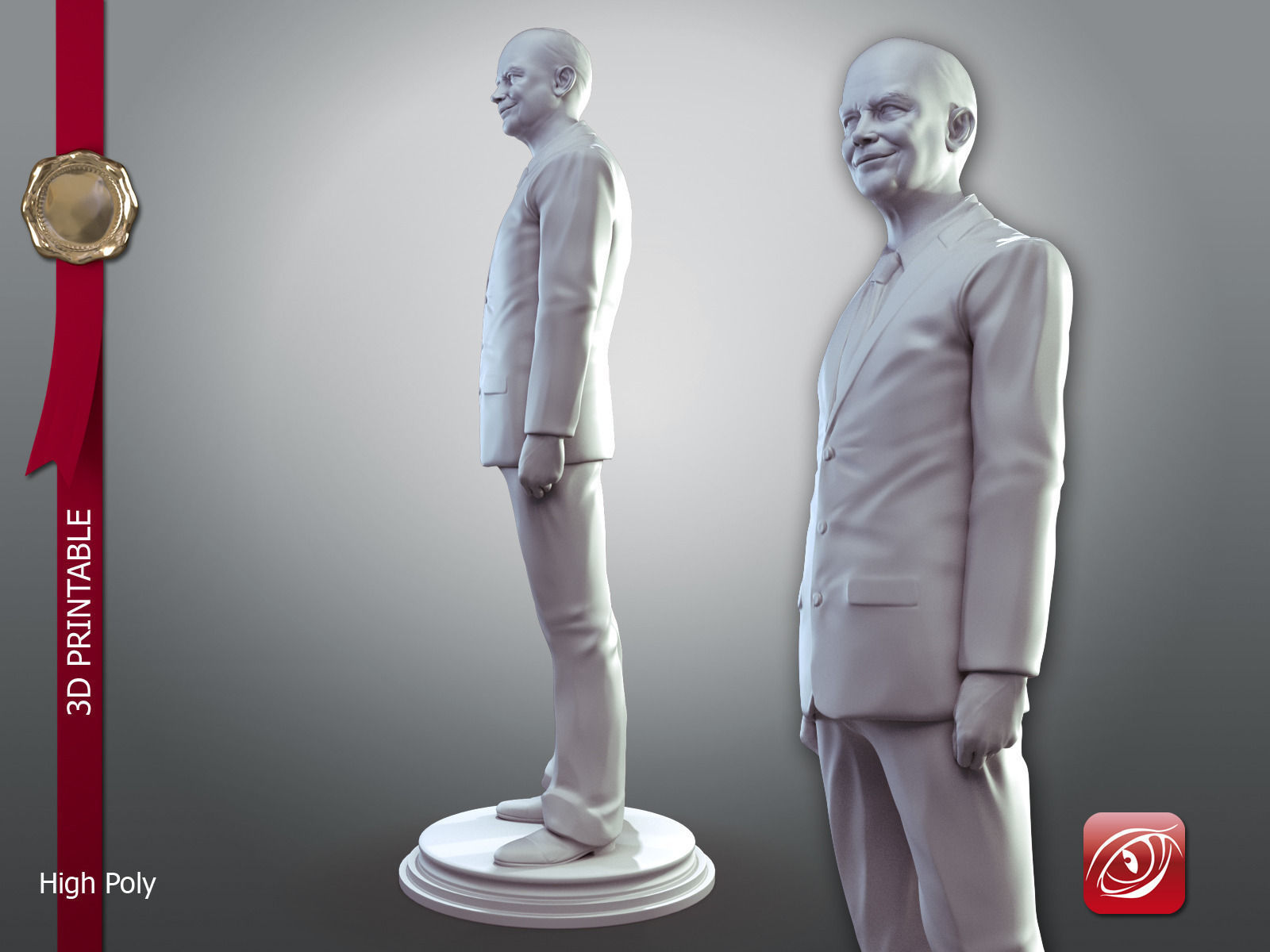 Dwight D Eisenhower Stand 3D print model_2