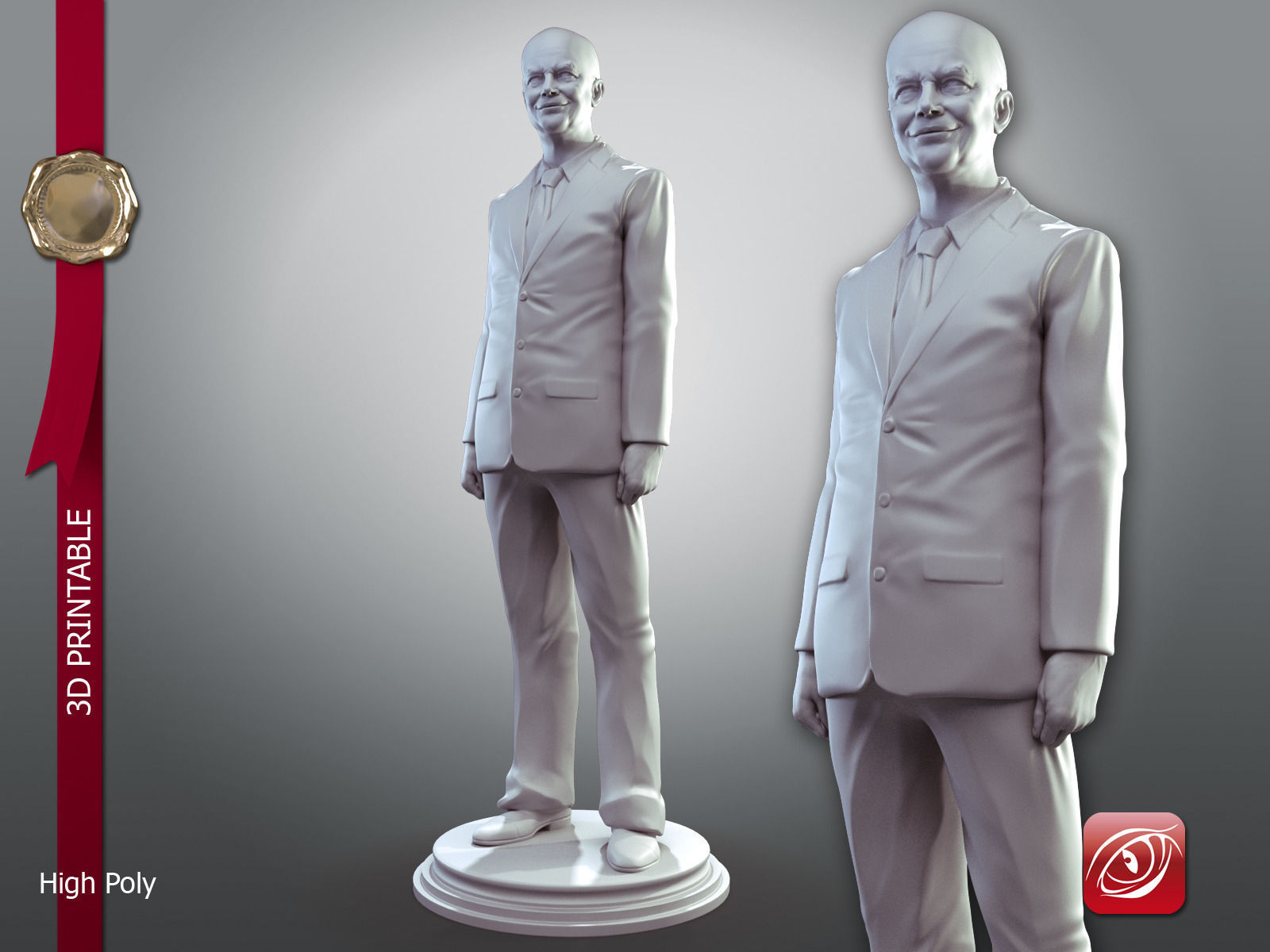 Dwight D Eisenhower Stand 3D print model_1