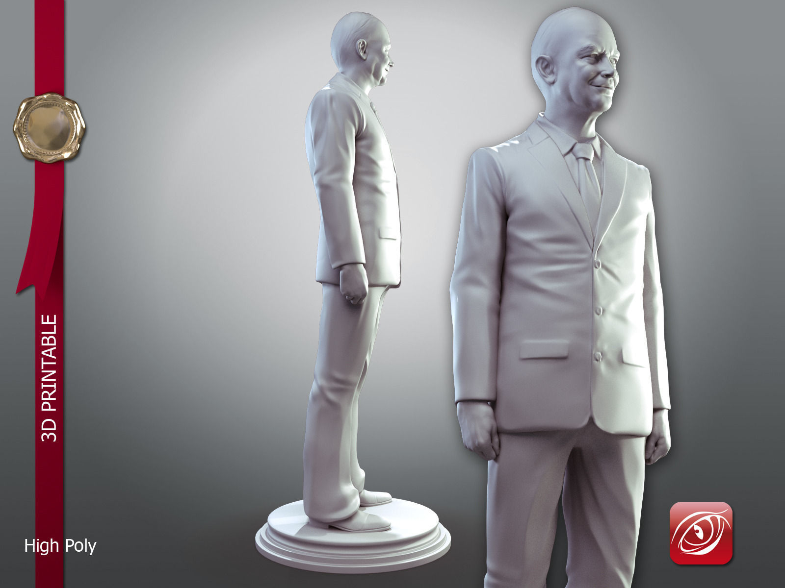 Dwight D Eisenhower Stand 3D print model_3