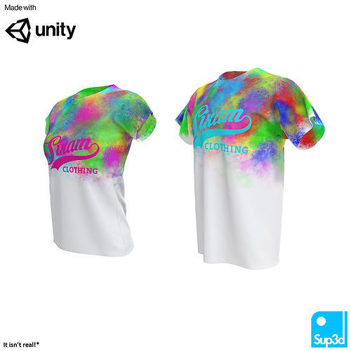 VR T-Shirts for Men and Women Low-poly 3D model