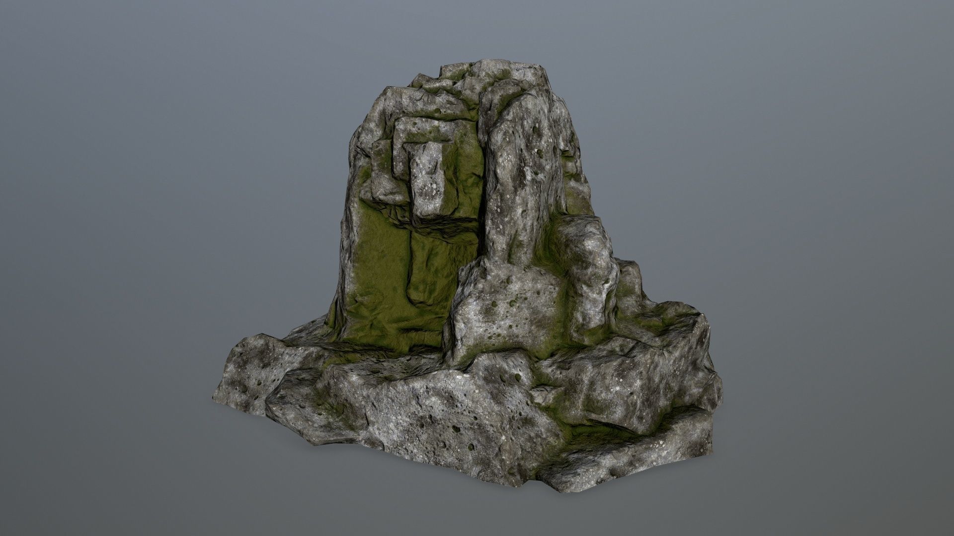 skull cave Low-poly 3D model_4