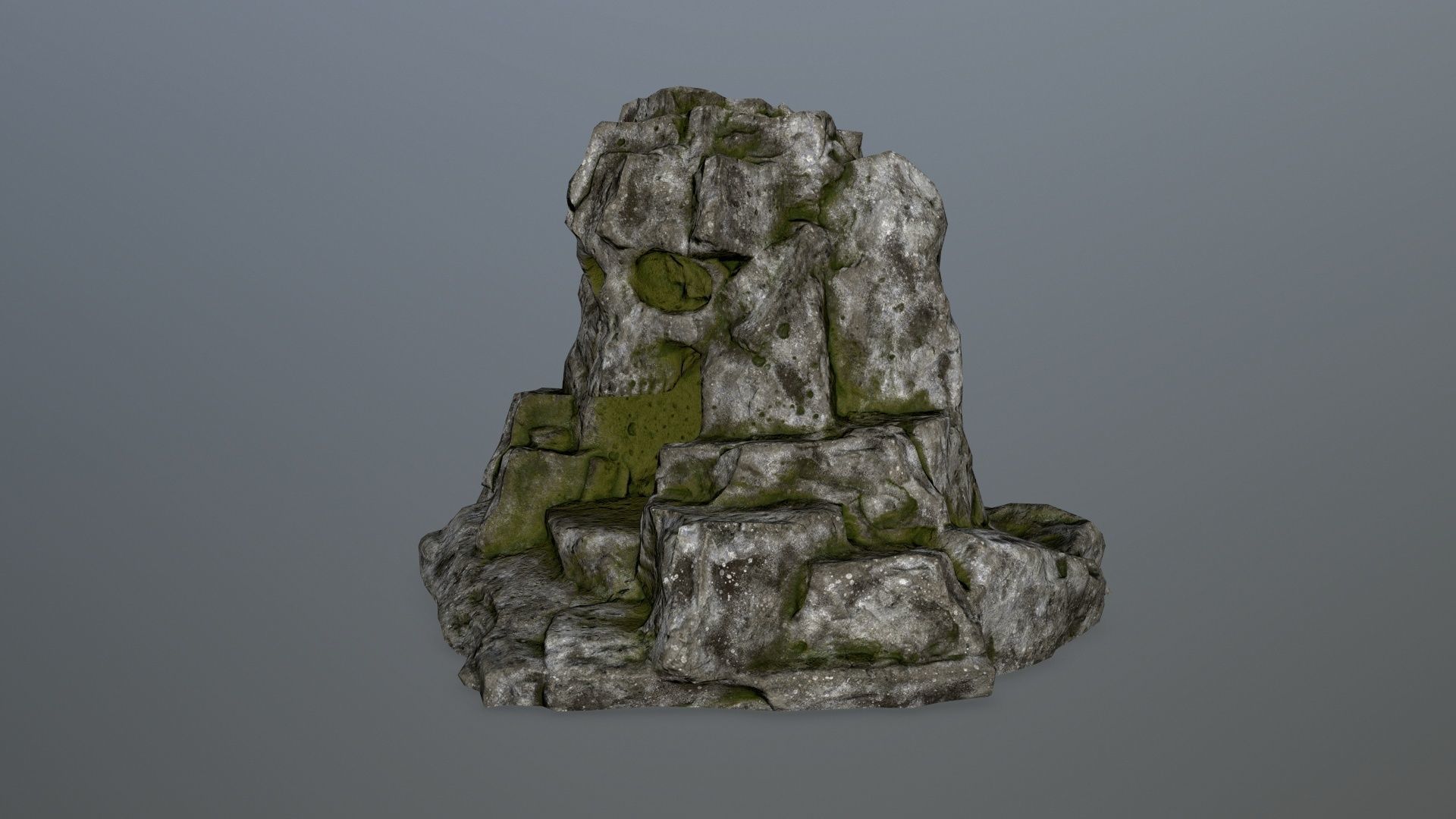 skull cave Low-poly 3D model_8