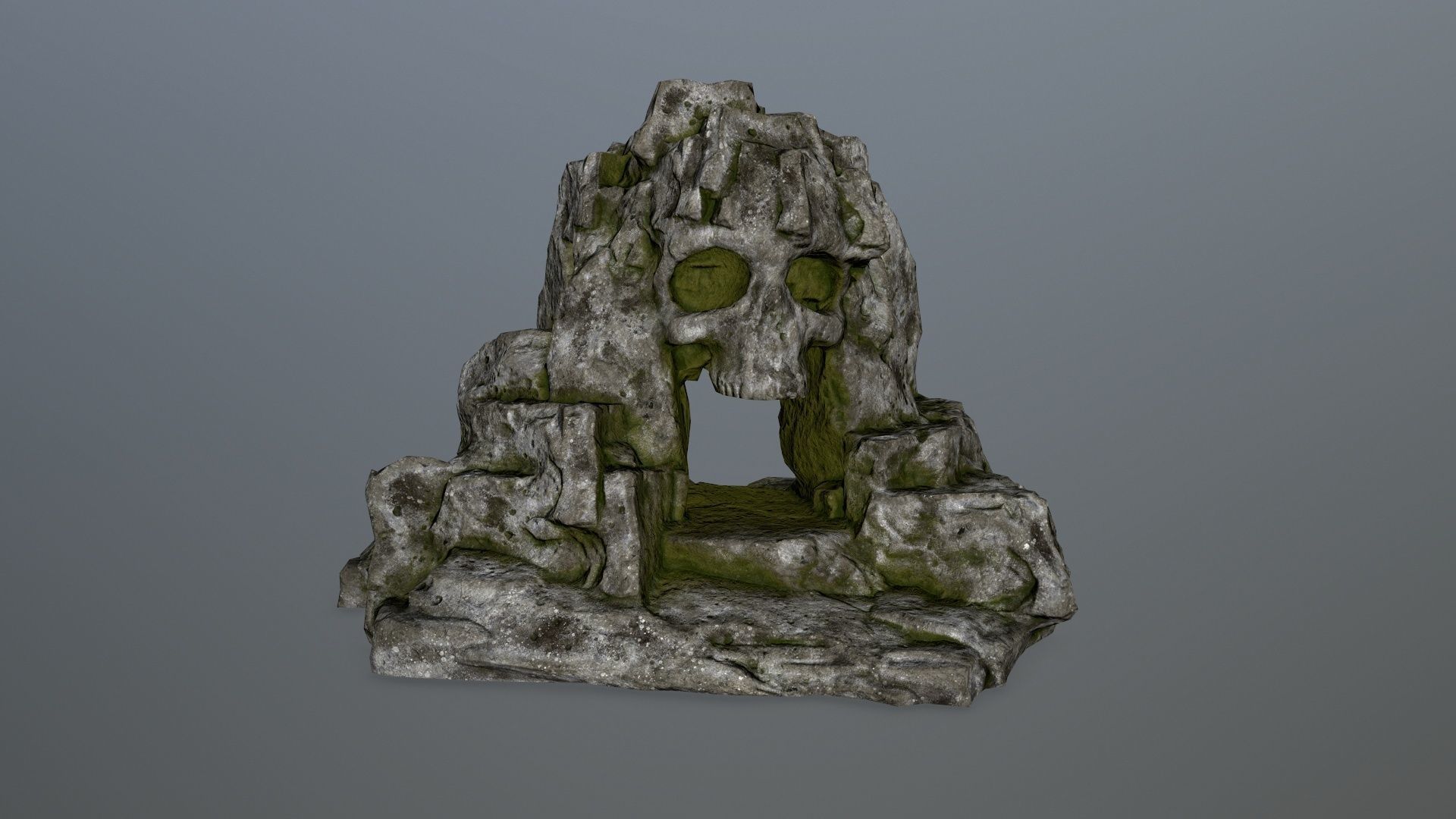 skull cave Low-poly 3D model_1