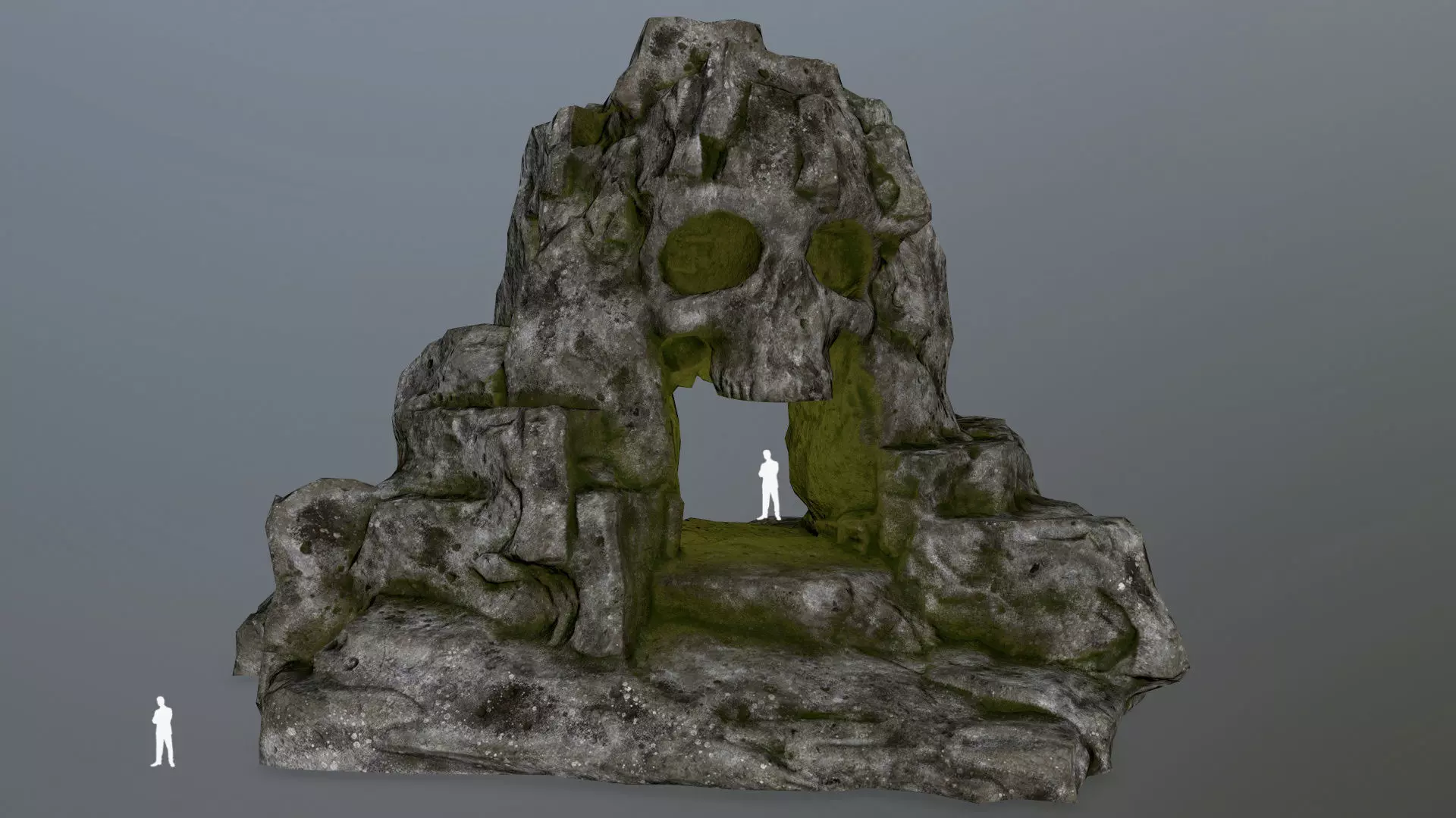 skull cave Low-poly 3D model_0
