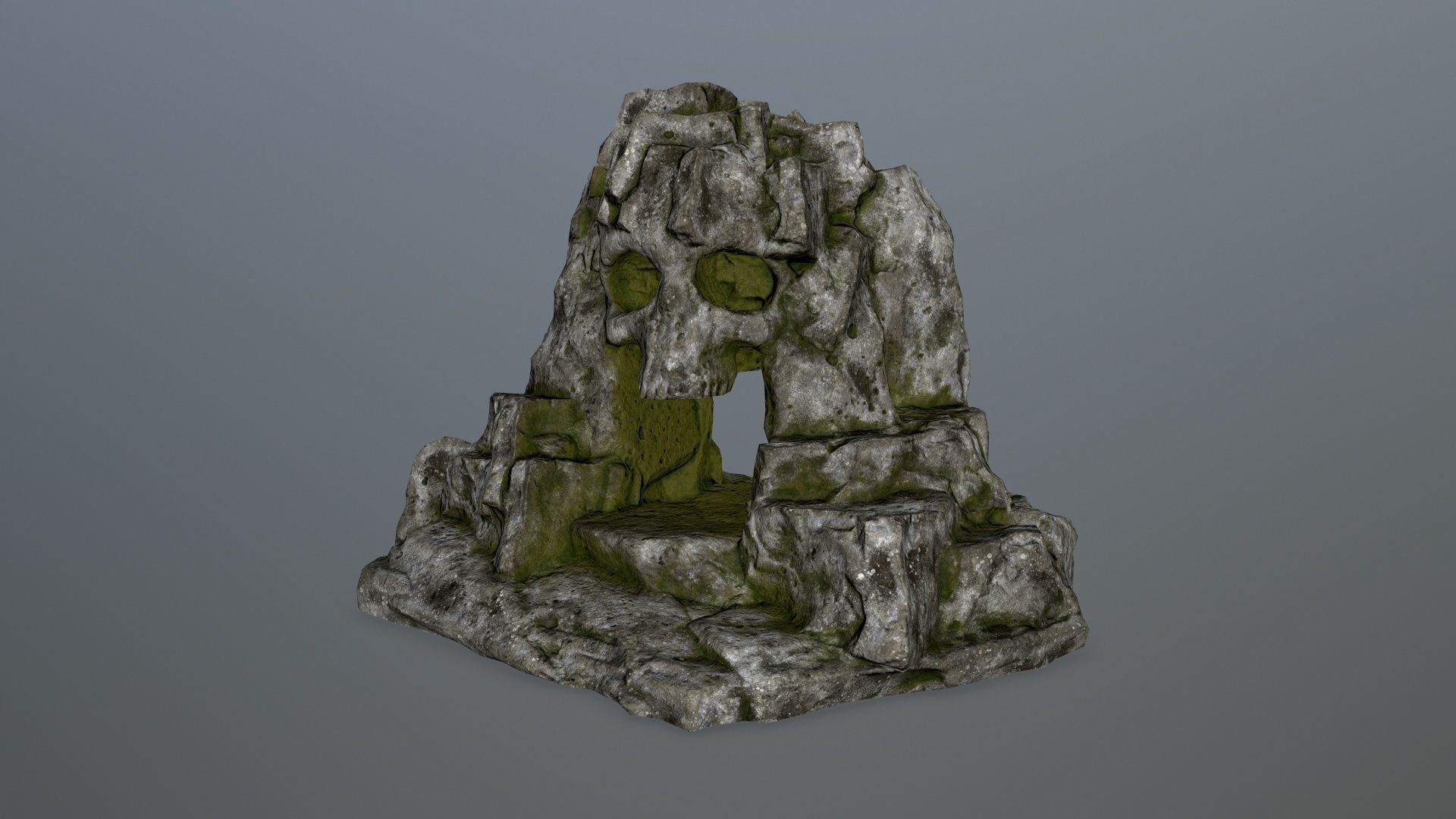 skull cave Low-poly 3D model_9