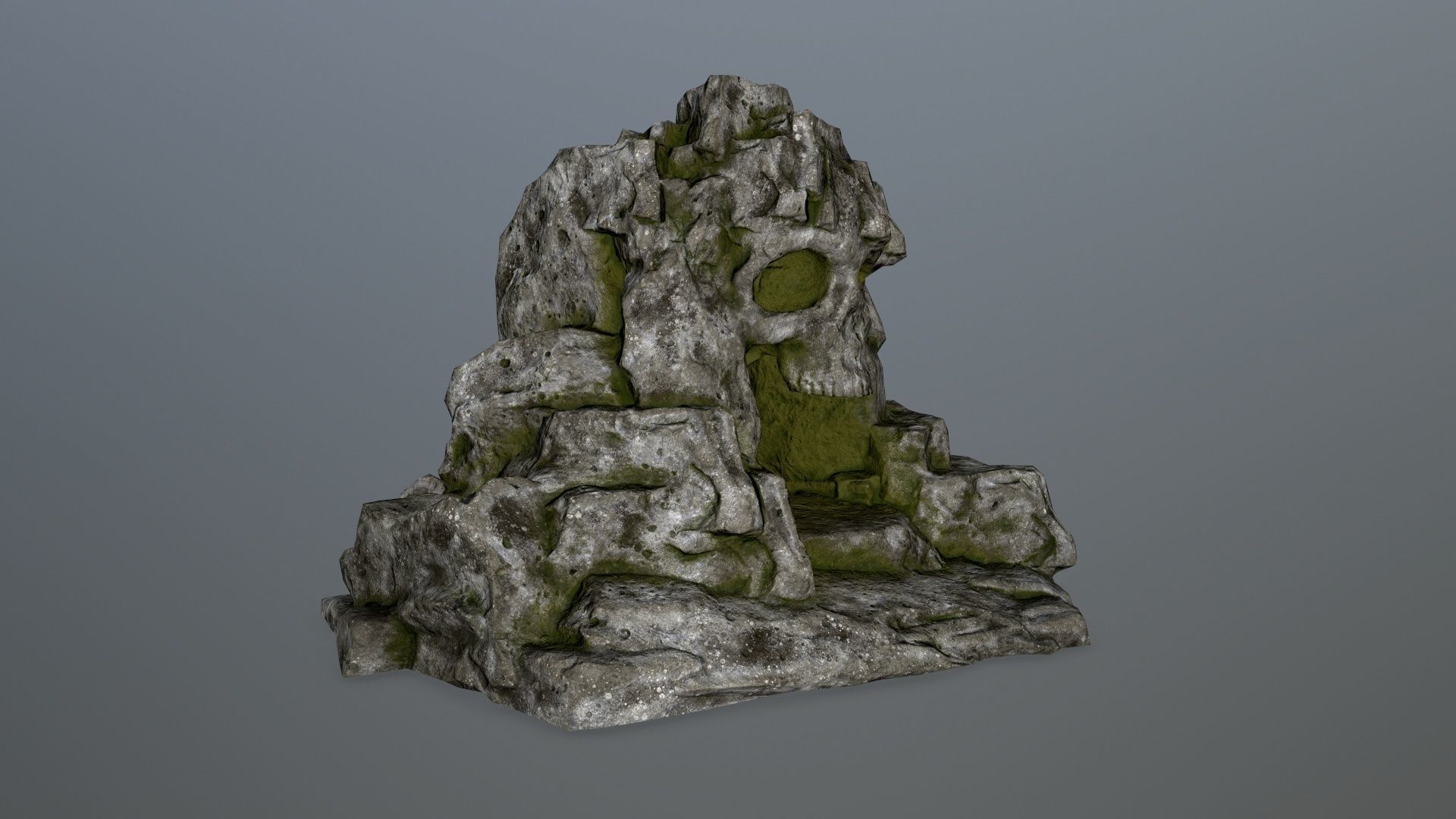 skull cave Low-poly 3D model_2