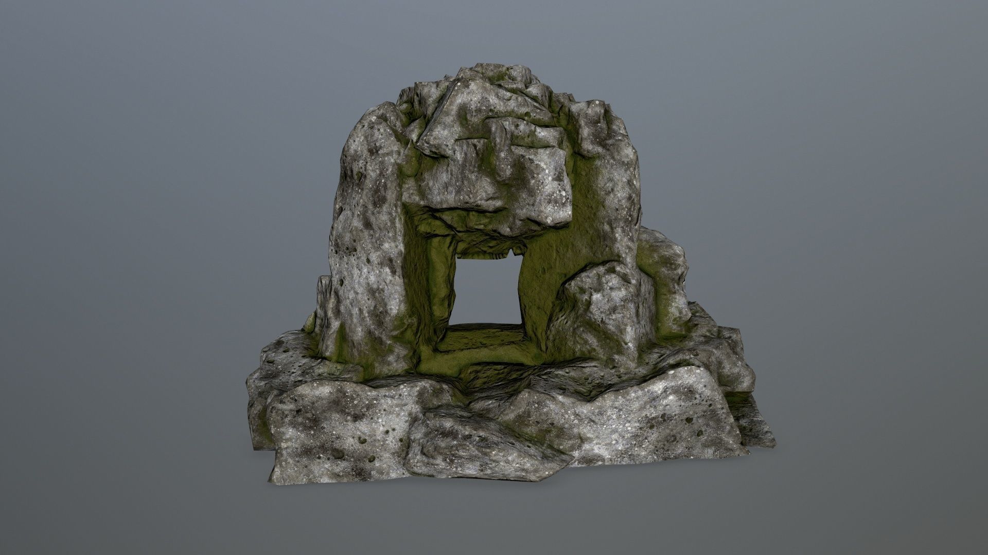 skull cave Low-poly 3D model_5