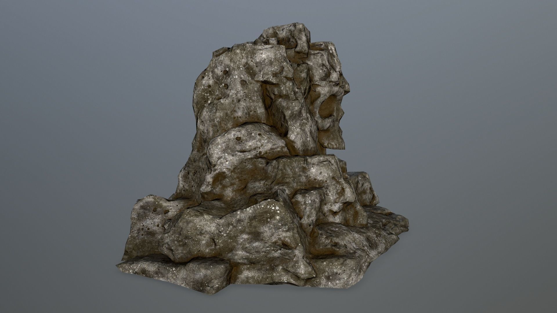 skull cave Low-poly 3D model_3