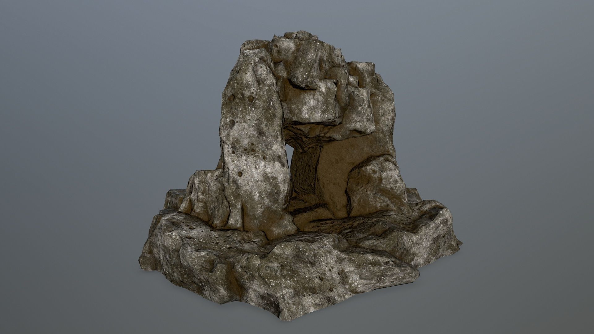 skull cave Low-poly 3D model_7
