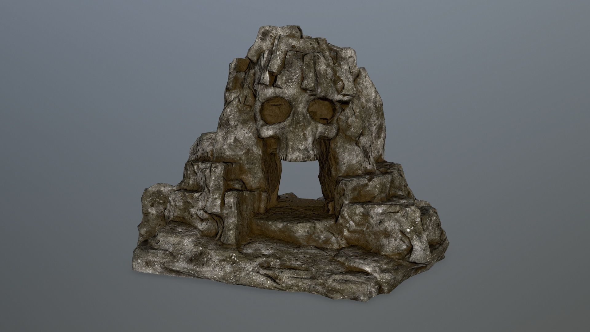 skull cave Low-poly 3D model_11