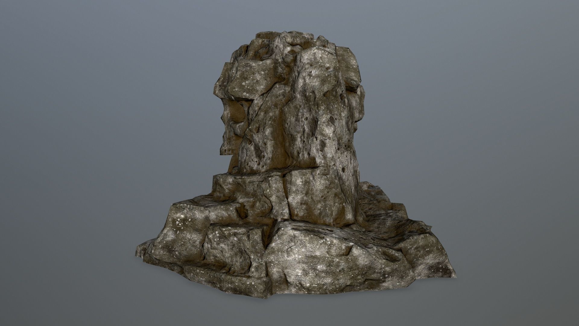 skull cave Low-poly 3D model_8
