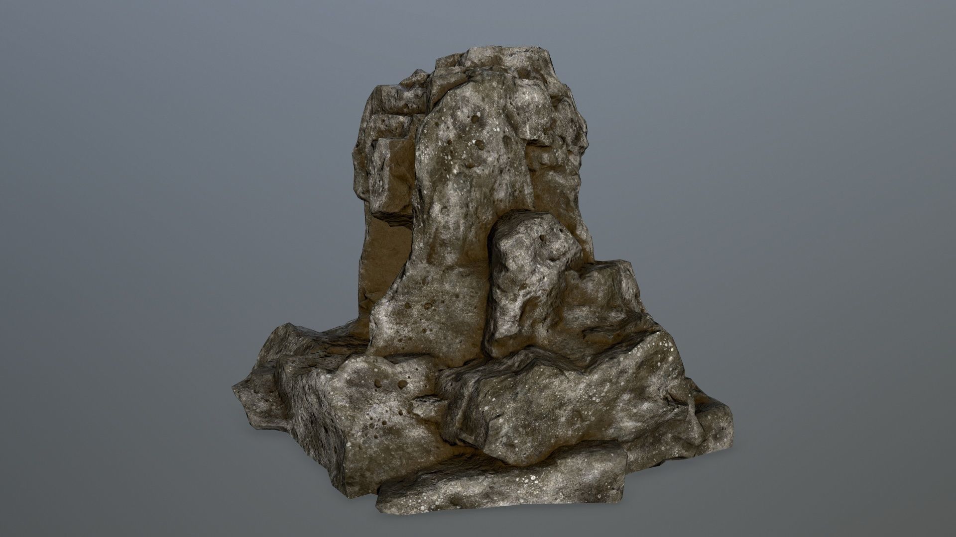 skull cave Low-poly 3D model_4