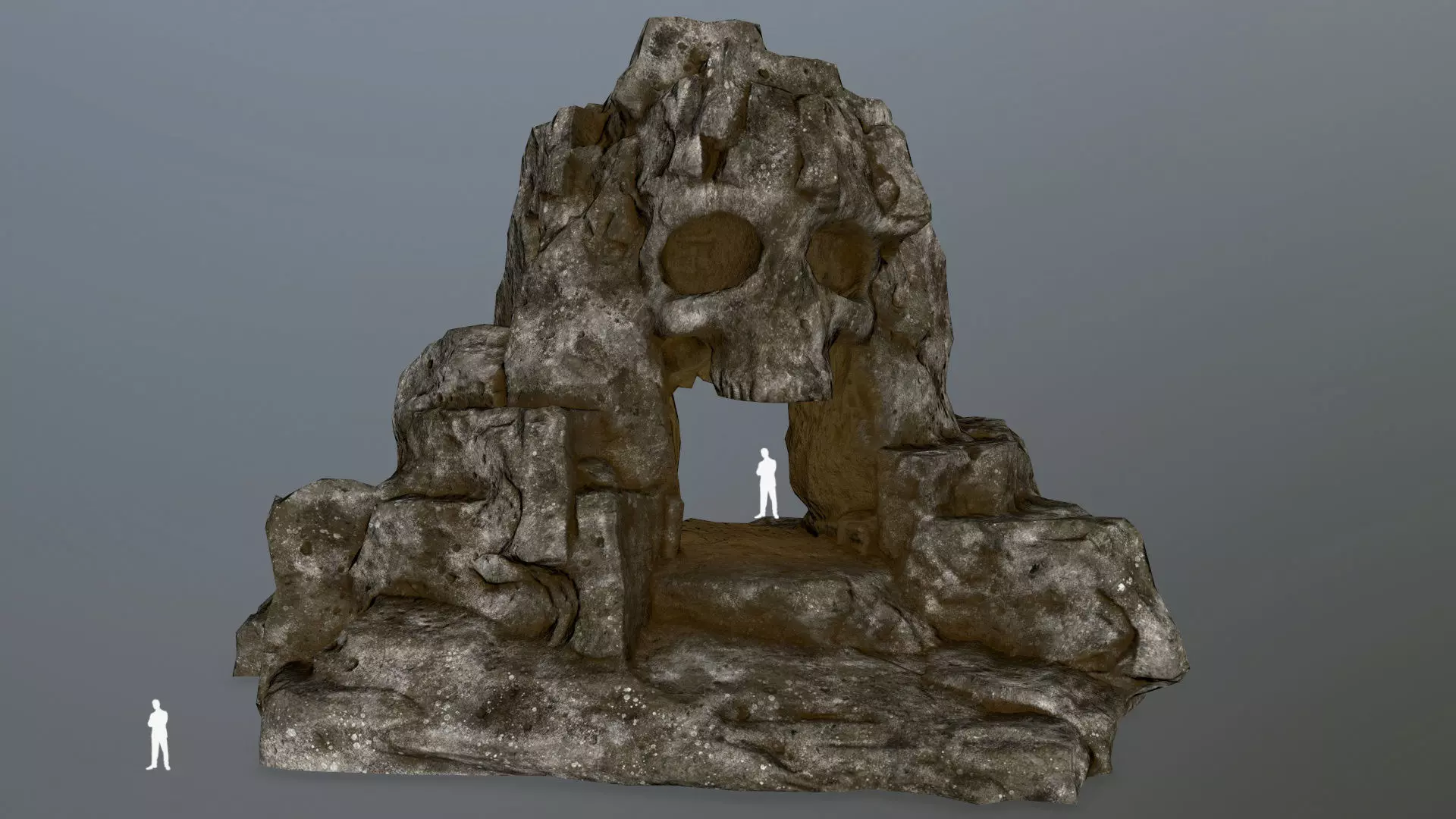 skull cave Low-poly 3D model_0