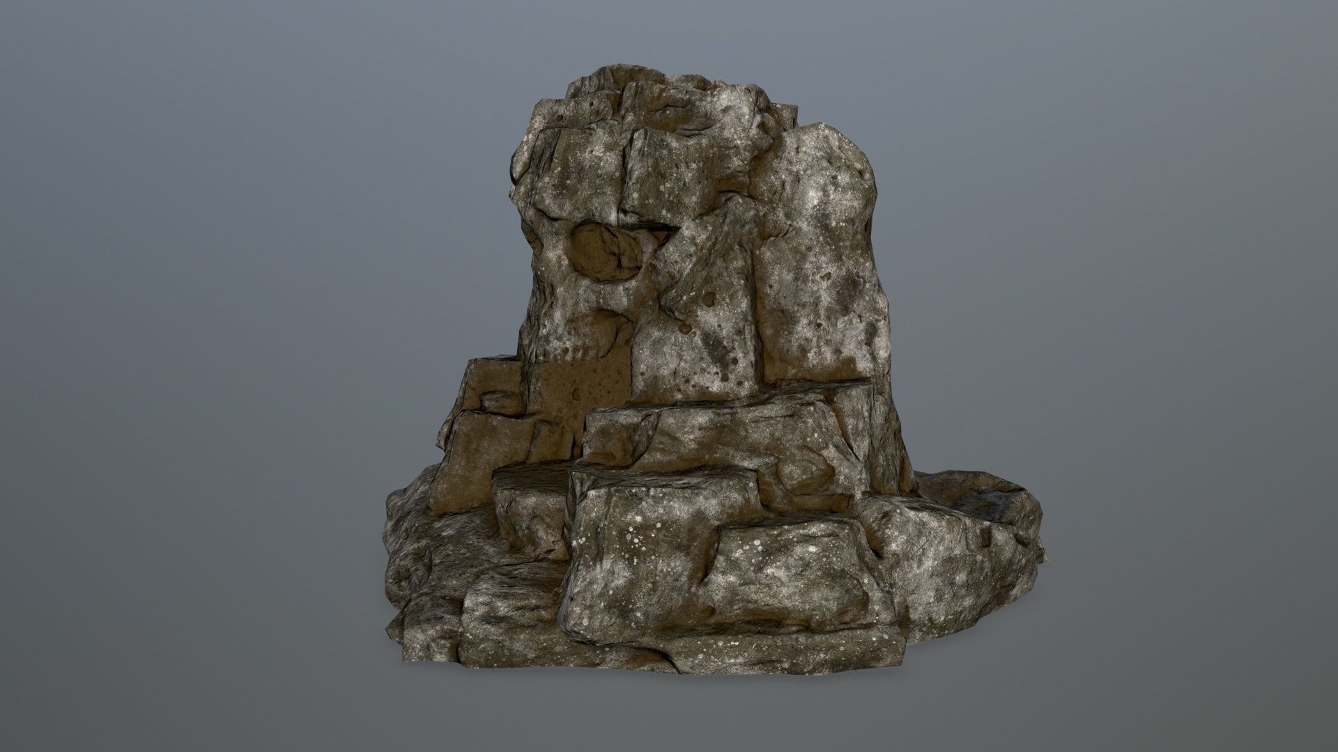 skull cave Low-poly 3D model_9