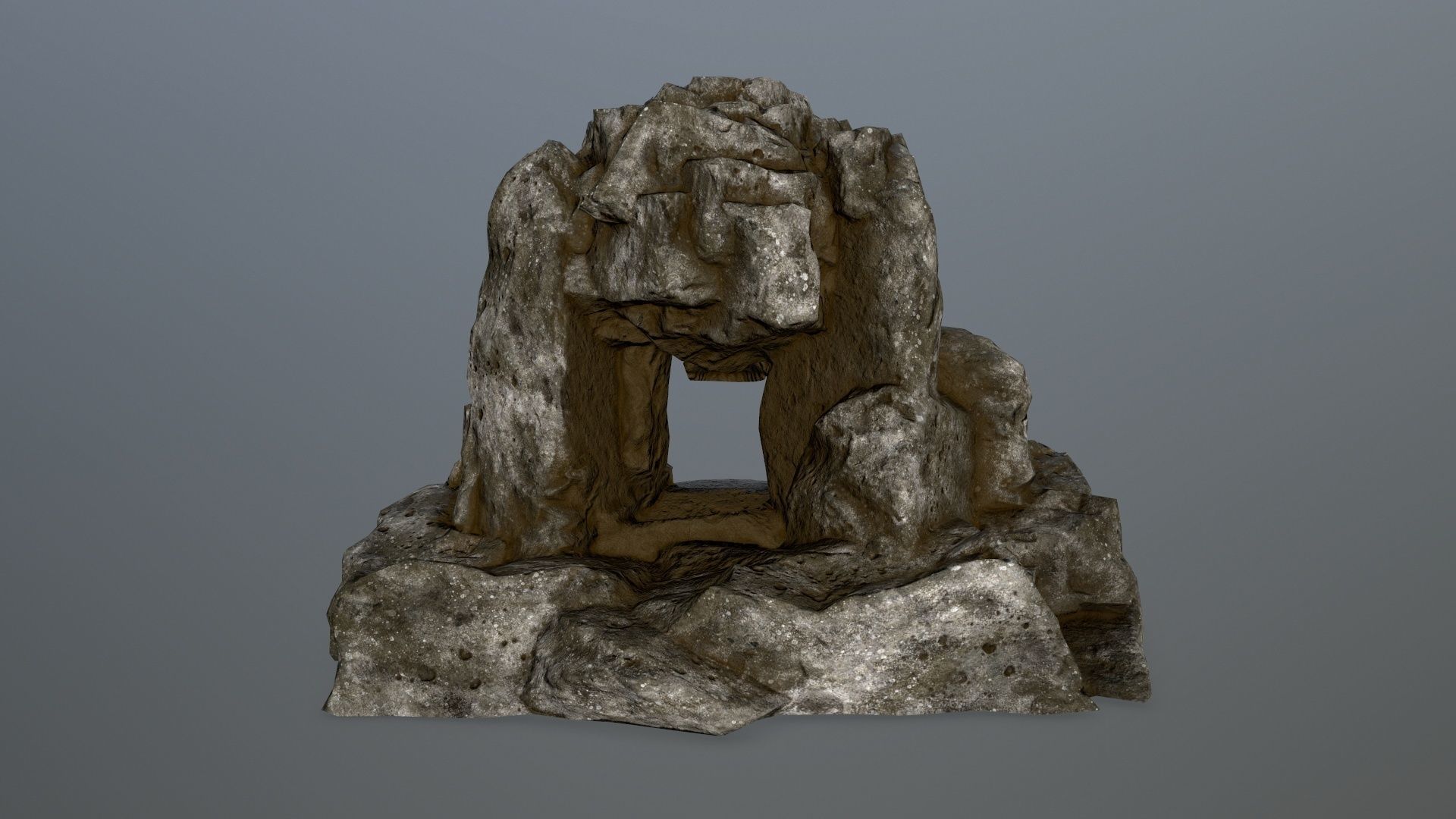 skull cave Low-poly 3D model_6