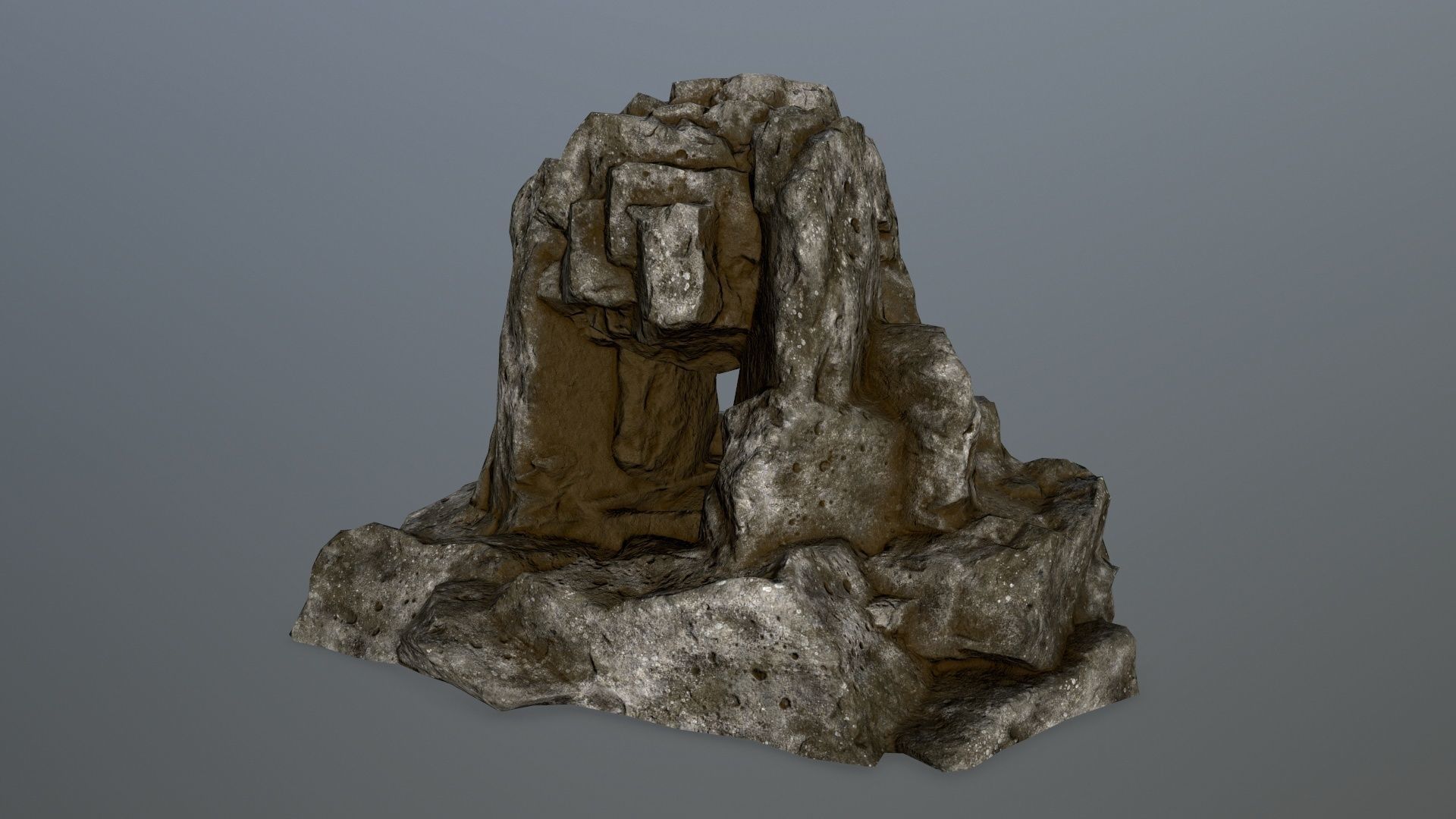 skull cave Low-poly 3D model_5