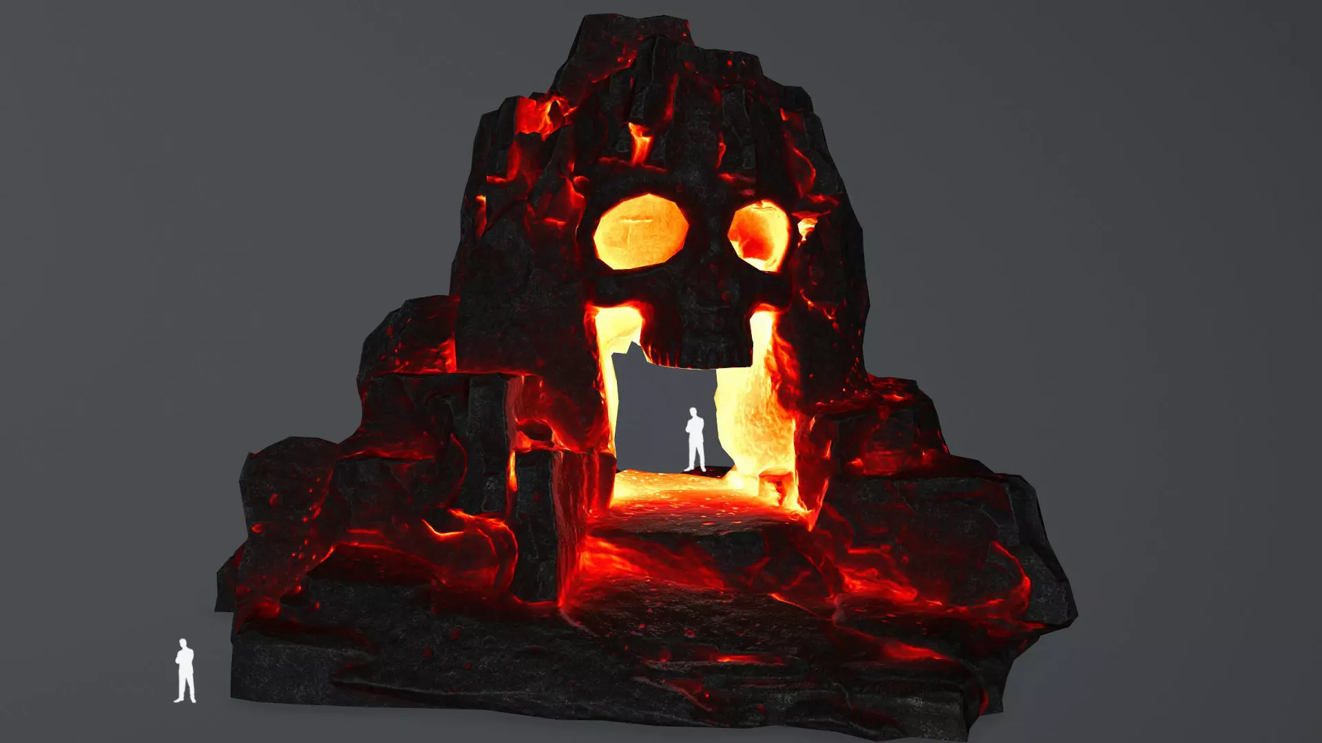 lava skull cave Low-poly 3D model