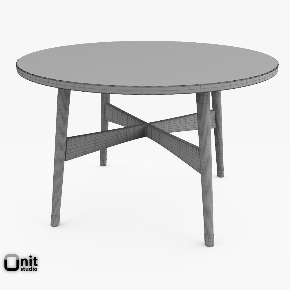 Reeve Mid-Century Round Coffee Table by West Elm 3D model_5