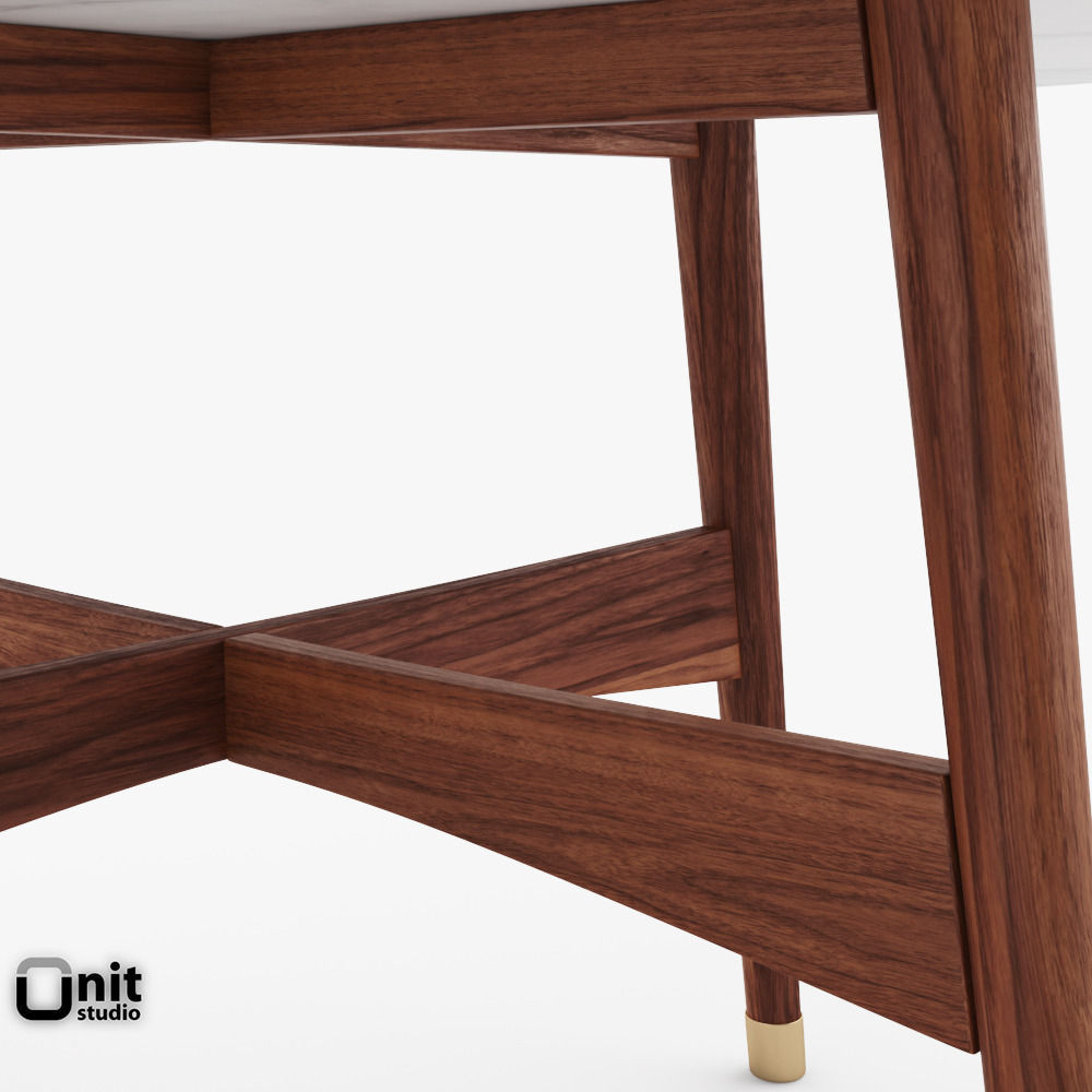 Reeve Mid-Century Round Coffee Table by West Elm 3D model_3