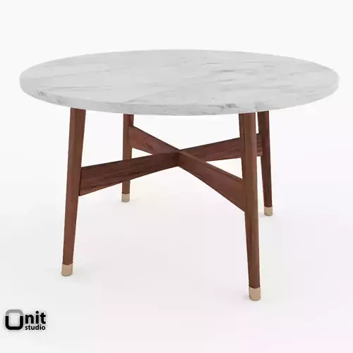 Reeve Mid-Century Round Coffee Table by West Elm 3D model