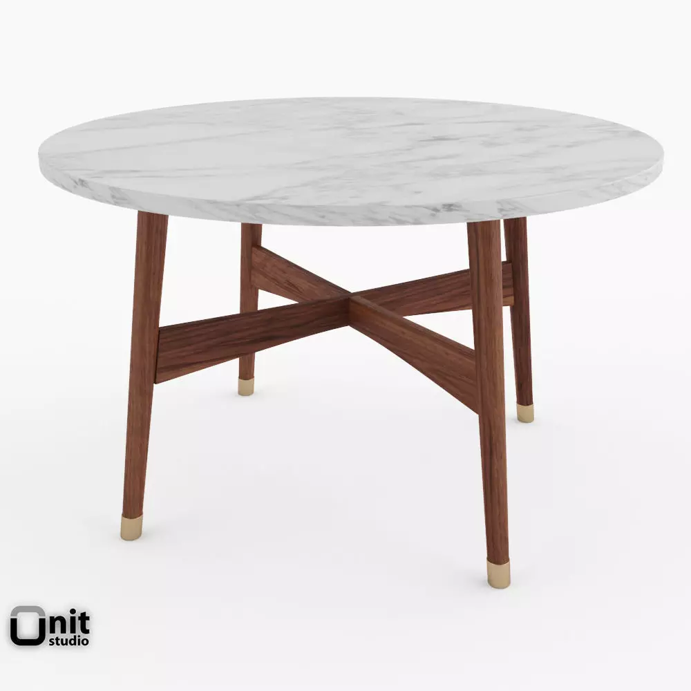 Reeve Mid-Century Round Coffee Table by West Elm 3D model_0
