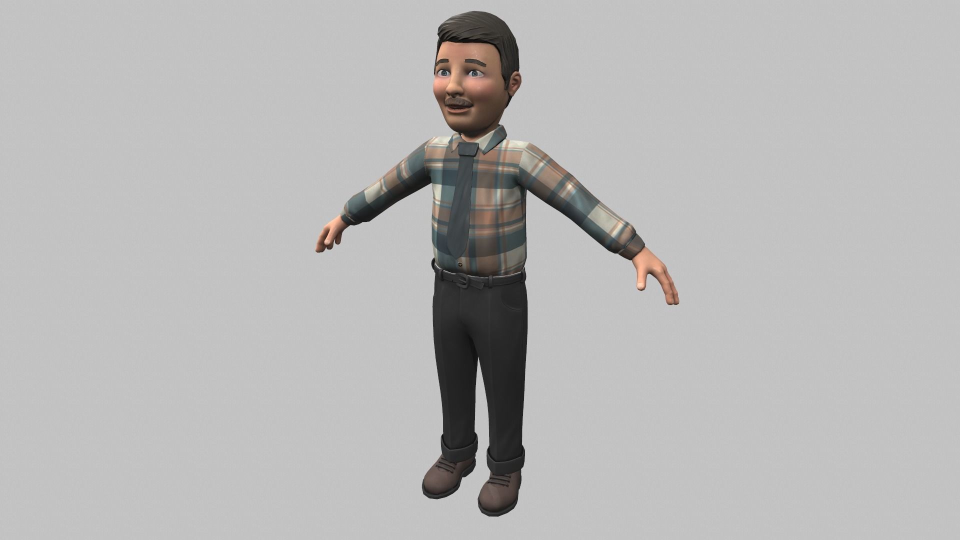 Cartoon Man 3D model_2