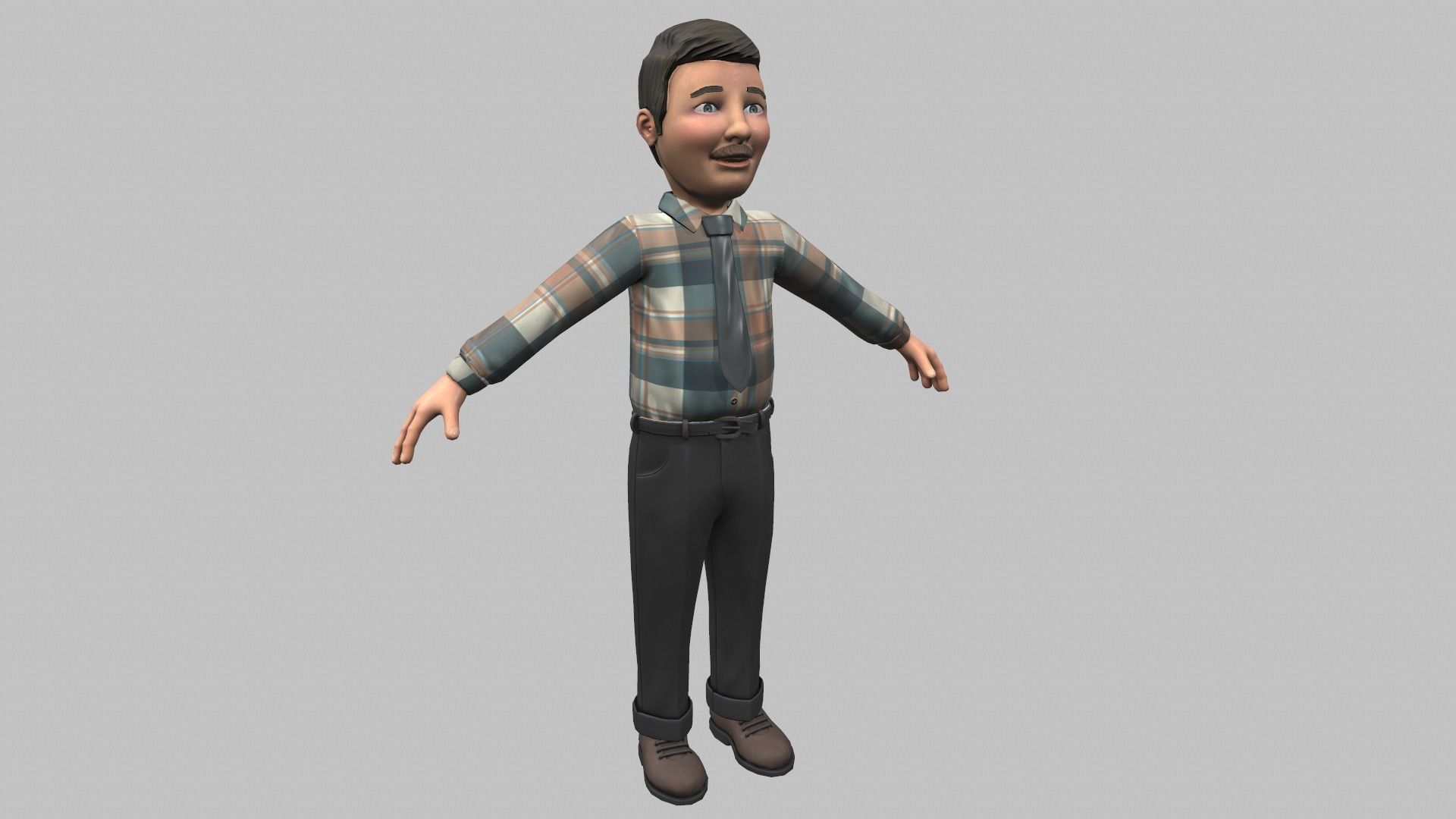 Cartoon Man 3D model_1