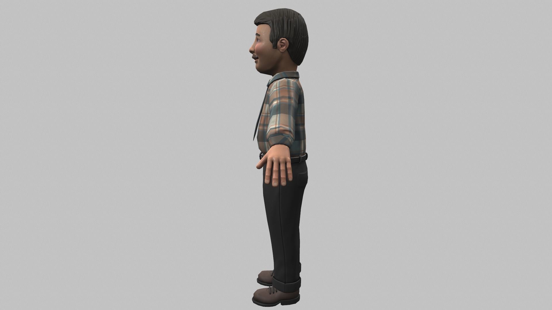Cartoon Man 3D model_4