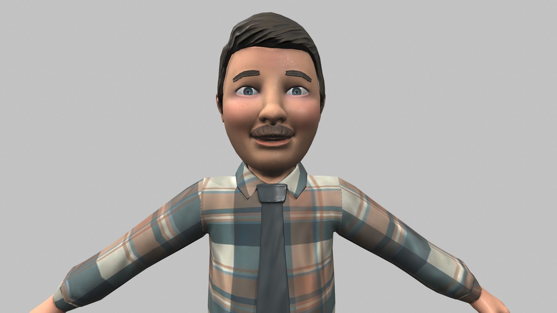 Cartoon Man 3D model_5
